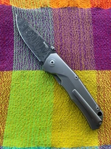 LionSteel Knives TRE Frame Lock TRE DT Damascus Titanium no box - Picture 1 of 5