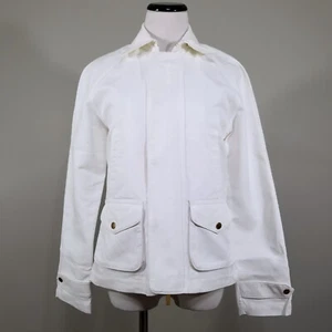 Vintage White Ralph Lauren Golf Jacket Small Womens Pockets Full Zip Sportswear - Picture 1 of 12