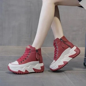 Scarpe per donna con zeppa interno 10cm con lacci piattaforma doppia da 35 a 40 - Foto 1 di 7