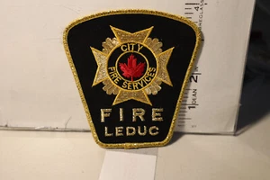 fire patch  CITY OF LEDUC FIRE SERVICES CANADA YELLOW BORDERS - Picture 1 of 1