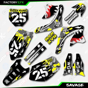 Gray & Yellow Savage Camo Graphics Kit fits 06-08 Kawasaki KXF250 KXF 250 Decal - Picture 1 of 5