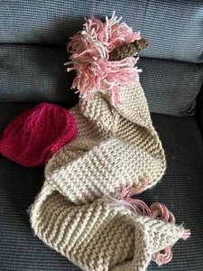 Girls Unicorn Hood/Scarf With Pockets And Hat - Picture 1 of 6