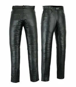 Men 501 Style Cow/Lambskin Genuine Soft Leather Comfortable Luxury Pants P01 - Picture 1 of 4