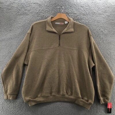 Suéter Pullover Grand Slam Para Hombres XXL Beige Mezcla de Algodón Cuarto Cremallera Cuello NUEVO Foto 1 de 4
