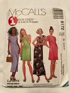 McCALL'S Sewing Pattern #9172 Multiple 1 Hour DRESSES 20-24 Uncut - Picture 1 of 1