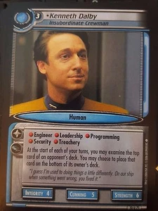Star Trek CCG Captain's Log 10U71 Kenneth Dalby Crewman Insubordinado Casi Nuevo-Como Nuevo - Imagen 1 de 1