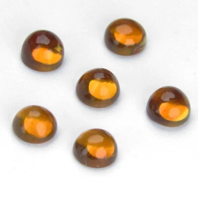 3.63Cts Excellent Natural Yellow Citrine 5mm Cabochon Round Shape 6 Pcs of Gems - Image 1 of 4