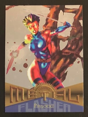 1995 MARVEL METAL #112 PSYLOCKE SILVER FLASHER PARALLEL INSERT CARD NM/M - Image 1 of 3