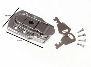 2 X Verschlussgehäuse Mit Schnappverschluss Und 2 Schlüssel 72mm X 45mm CP - Bild 1 von 1