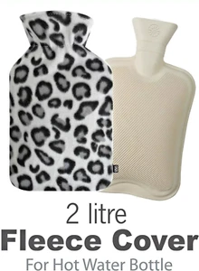 Wärmflasche mit Fleecebezug 2L Naturkautschuk groß weich Winterwärmer - Bild 1 von 6