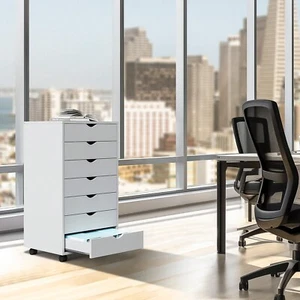 7-Drawer Chest–Wooden Storage Cabinet with Wheels,Room Organizer for Home/Office - Picture 1 of 40