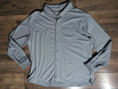 Duluth Trading Co Shirt Men's XL Button Long Sleeve Collared Gray Standard Fit - Image 1 of 4