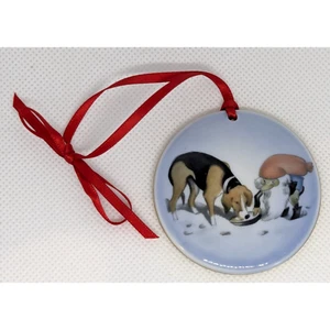 Bing and Grøndahl Christmas ornament Harald Wiberg Denmark 1970 Gnome & Dog - Picture 1 of 7