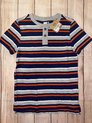 Camisa a Rayas Niños XS 4 Crazy8 Azul Marino Naranja Foto 1 de 3