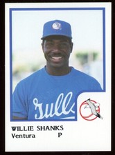 1986 Pro Cards Ventura County Gulls WILLIE SHANKS RC BLUE JAYS ST LOUIS MO