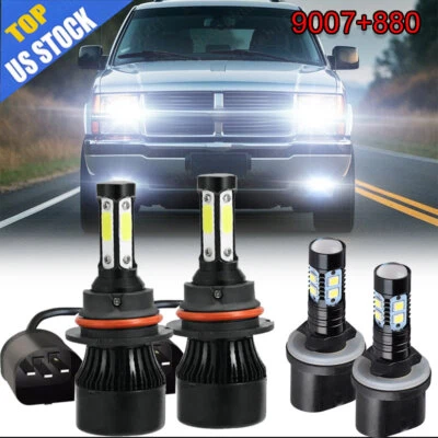 For Dodge Durango 1998-2000 6000K 4PC LED Headlight Hi/Lo Fog Lights Bulbs Combo Foto 1 de 4