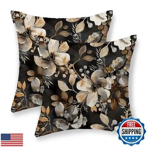 GOLIANDA Floral Pillow Covers 18x18 Set of 2 Watercolor Vintage Floral Decora - Picture 1 of 5