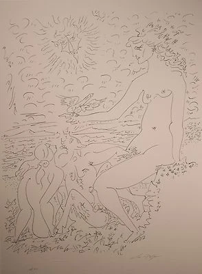 Litografía Andre Masson Edición Limitada "Terre Erotique" RARA Y Firmada, ¡BONITA! Foto 1 de 4