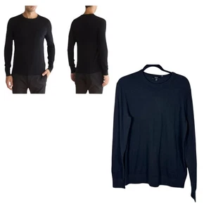 Theory Riland Black Harman Wool Blend Crewneck Sweater Men's Medium NEW  - Picture 1 of 7