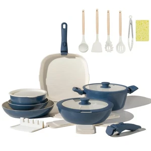 23pcs Ceramic Pots and Pans Set, Nonstick Detachable Handle Cookware, Inducti... - Picture 1 of 8