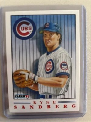 Tarjeta insertada Ryne Sandberg 1991 Fleer Pro Visions #3 de 4 Chicago Cubs Foto 1 de 2