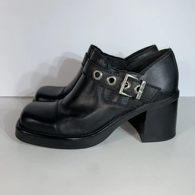 Vintage Harley Davidson Heels Square Toe Block Heel Black Size 10M READ - Image 1 of 4