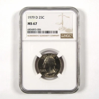 1979 D Washington Quarter MS 67 NGC Clad 25c Uncirculated SKU:I9536 - Image 1 of 4