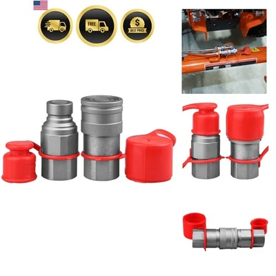 Hydraulic Quick Connect Couplers Flat Face  SAE for Skid Steer Loaders - Image 1 of 4