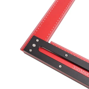 Aluminum Alloy L-Shaped Woodworking Ruler Tool 350x600mm Accurate Scale Line - Picture 1 of 12