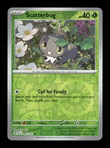 Scatterbug Reverse Holo Common SV08: Surging Sparks 005/191 NM Pokemon NM - Picture 1 of 2