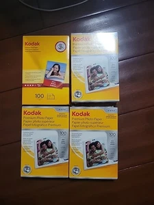 Lot Of 4 KODAK Premium Photo Paper Gloss 4"x6", 100 count (400 Total) - Photo 1/2