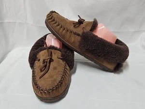 Ll Bean Wicked Good Chocolate Brown High Wall Moc Slippers Women’s Size 11 GUC - Picture 1 of 14
