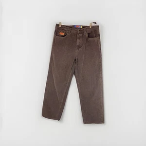 Empyre Mens Brown Corduroy Baggy Y2K Style Relaxed Skater 34x29 - Picture 1 of 11