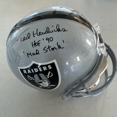 TED HENDRICKS SIGNED CUSTOM OAKLAND RAIDERS "TK" HELMET HOF90 "MAD STORK" - Image 1 of 4
