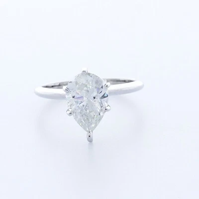 3 1/4ct G SI1 Pear Shape Natural Diamond 14k  Classic Solitaire Engagement Ring - Image 1 of 4