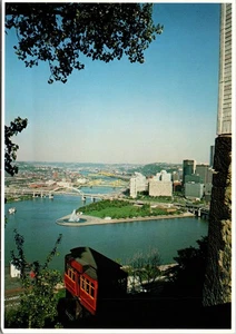 Duquesne Incline Zug Pittsburg Pennsylvania Skyline Ansicht Postkarte - Bild 1 von 2