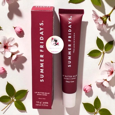 Summer Fridays Lip Butter Balm in CHERRY 15 g/.5 oz Full Size Boxed - Image 1 of 4