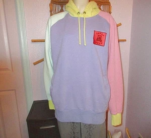 Teddy Fresh Colorblock Hoodie Size L Embroidered Sweatshirt Rainbow Pullover EUC - Picture 1 of 13