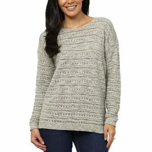 NEW Women's Leo & Nicole Ladies' Pointelle Sweater Opus Grey - Picture 1 of 1