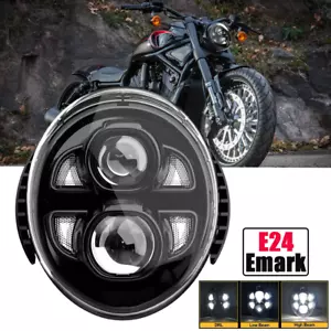 Faro LED E24 High Low Beam para Harley V-Rod 2002-2017 con luz de marcha diurna - Imagen 1 de 14