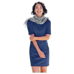 Sahalie Damen 1X solides Kurzarm Kleid mit Taschen - Bild 1 von 6