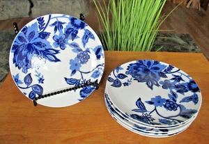 6 piatti pane da dessert insalata Royal Norfolk blu floreale bianco 7 5/8" - Foto 1 di 3