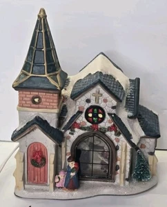 VICTORIA FALLS Porcelain Lighted House Church Collector Used - Picture 1 of 10