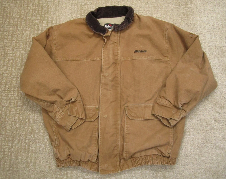 Bulwark FR Jacket Men Extra Large Brown Fire Flame Resistant Canvas Heavy Duty - Image 1 of 4