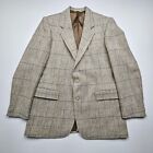 Levis Tailored Classics Mens Sports Coat 42L Tan Tweed Check 100% Wool Blazer