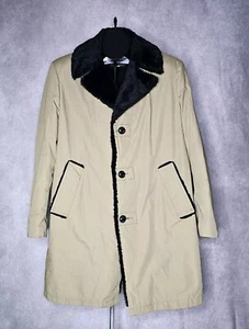 Vintage 70s John Blair Outdoor Dress Coat 40R Faux fur lined Tan Button - Picture 1 of 12