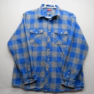 PACIFIC CREST OUTDOOR Men's Size 2XL Blue Plaid Thick Flannel Long Sleeve Shirt - Picture 1 of 9