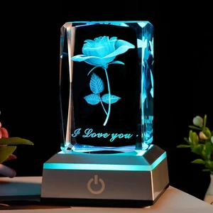 Exquisite Vibrant LED Rose Night Light - Beautiful, Colorful Anniversary, Christ - Picture 1 of 12