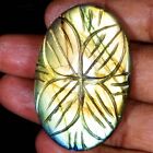 128.85 CT Natural LABRADORITE CARVED Oval Cabochon Gemstone 34x51x8 mm mg_749