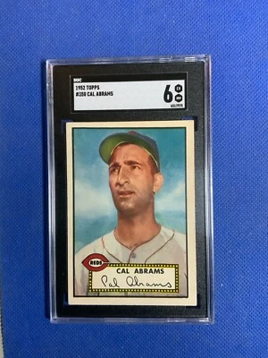 1952 Topps #350 Cal Abrams Cincinnati Reds ** HIGH Number ** SGC 6 - Image 1 of 2